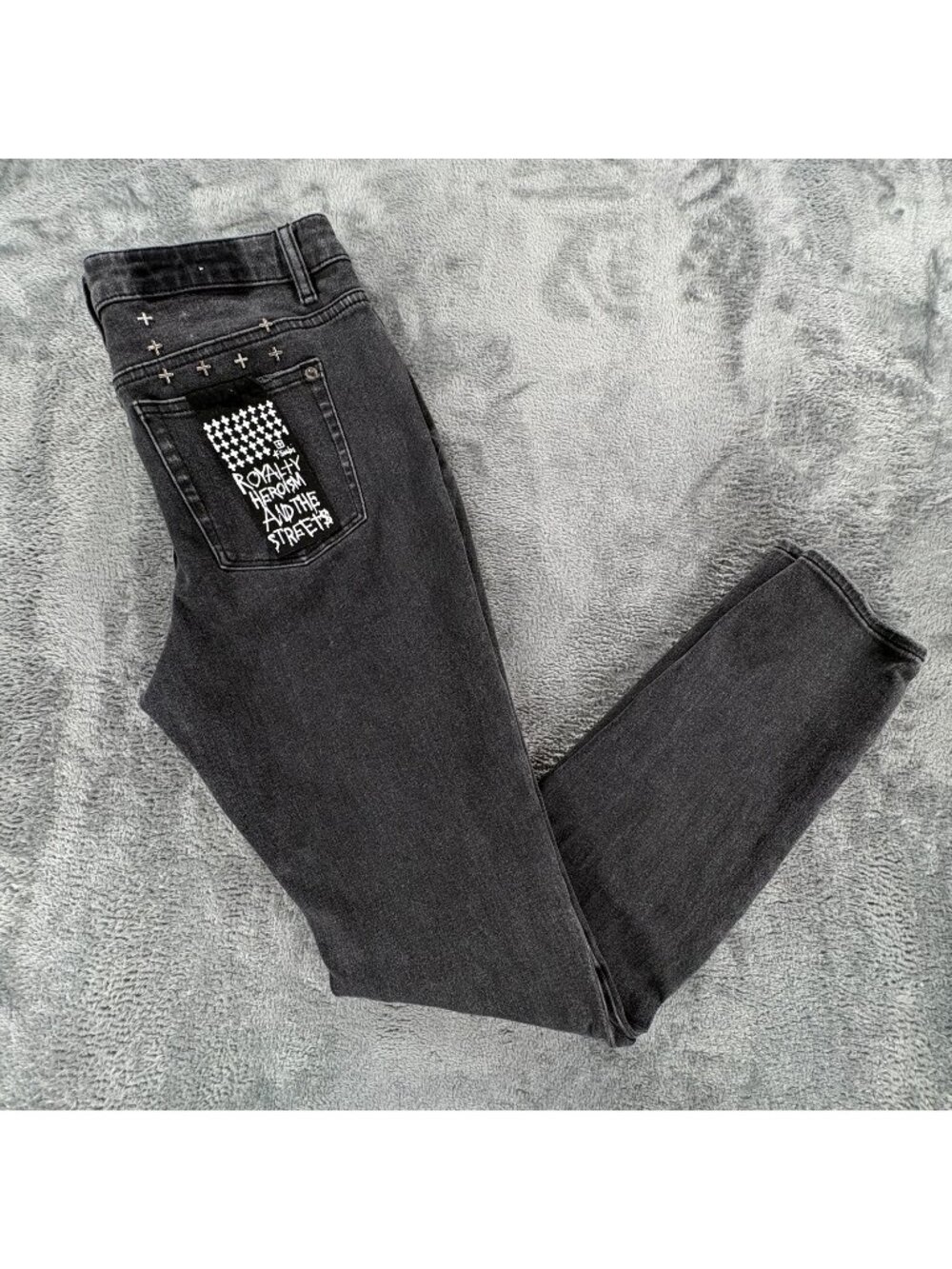 Ksubi Spray On Xtra Lovestruck Jeans Womens 31W 31L Black Cross Stud WPF24DJ006